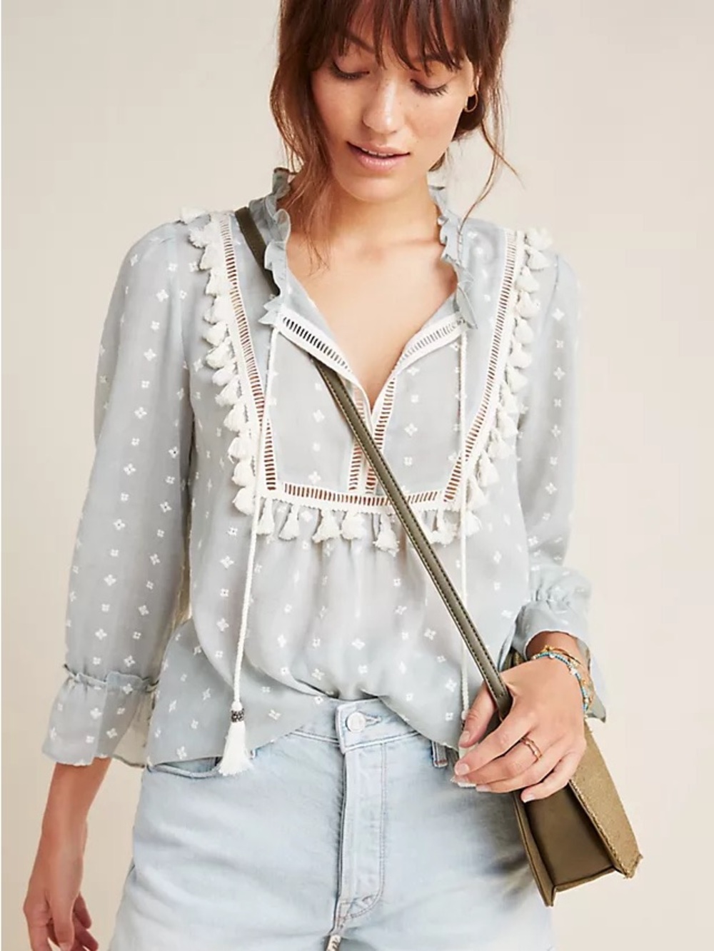 Anthropologie Maeve Sawyer Peasant Top